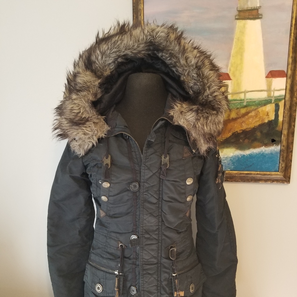 Navy Khujo Winter Parka Jacket